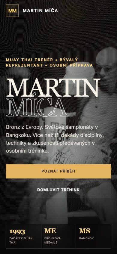 Le site de Martin Míča sur téléphone