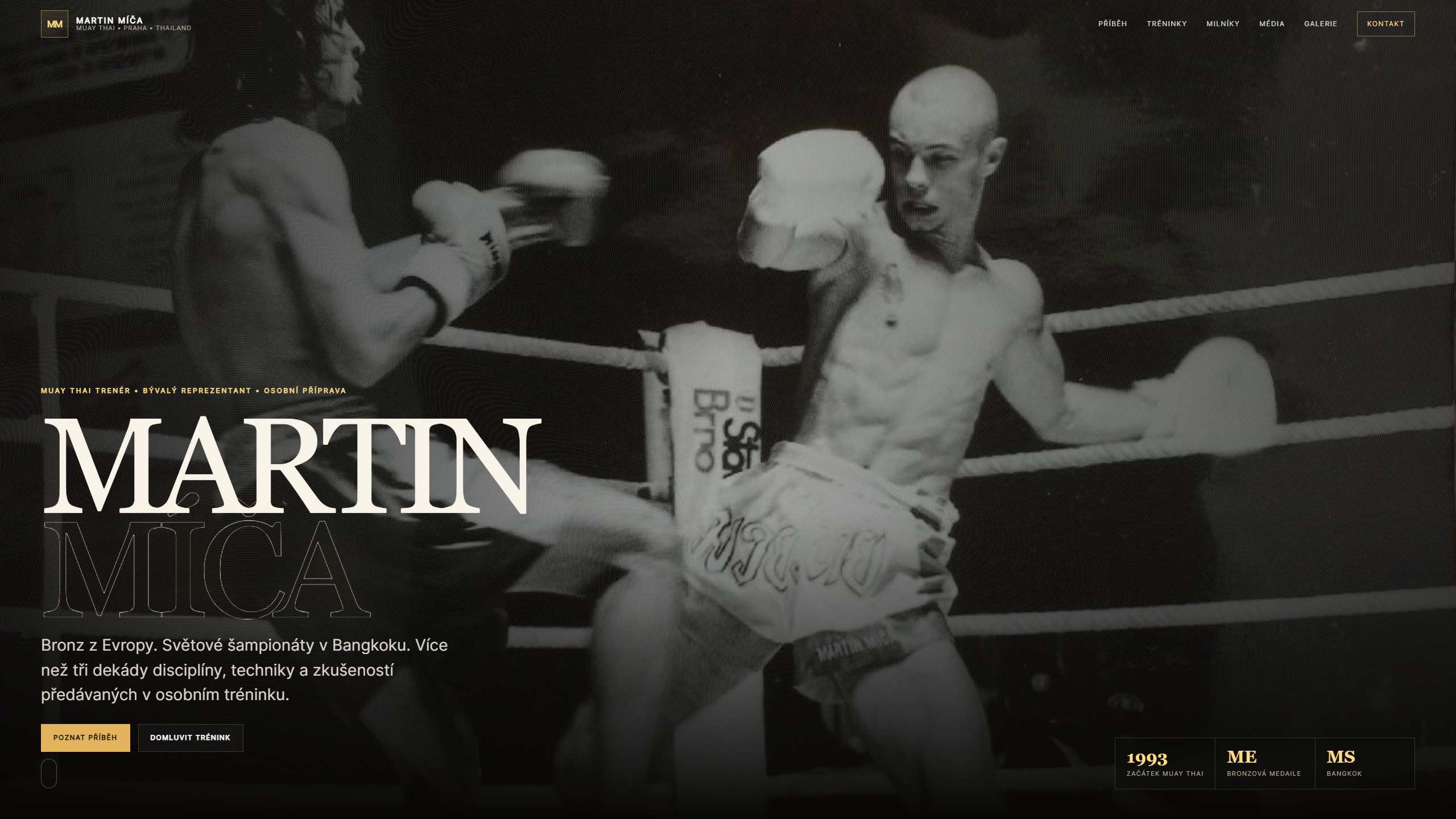 Site de Martin Míča – écran