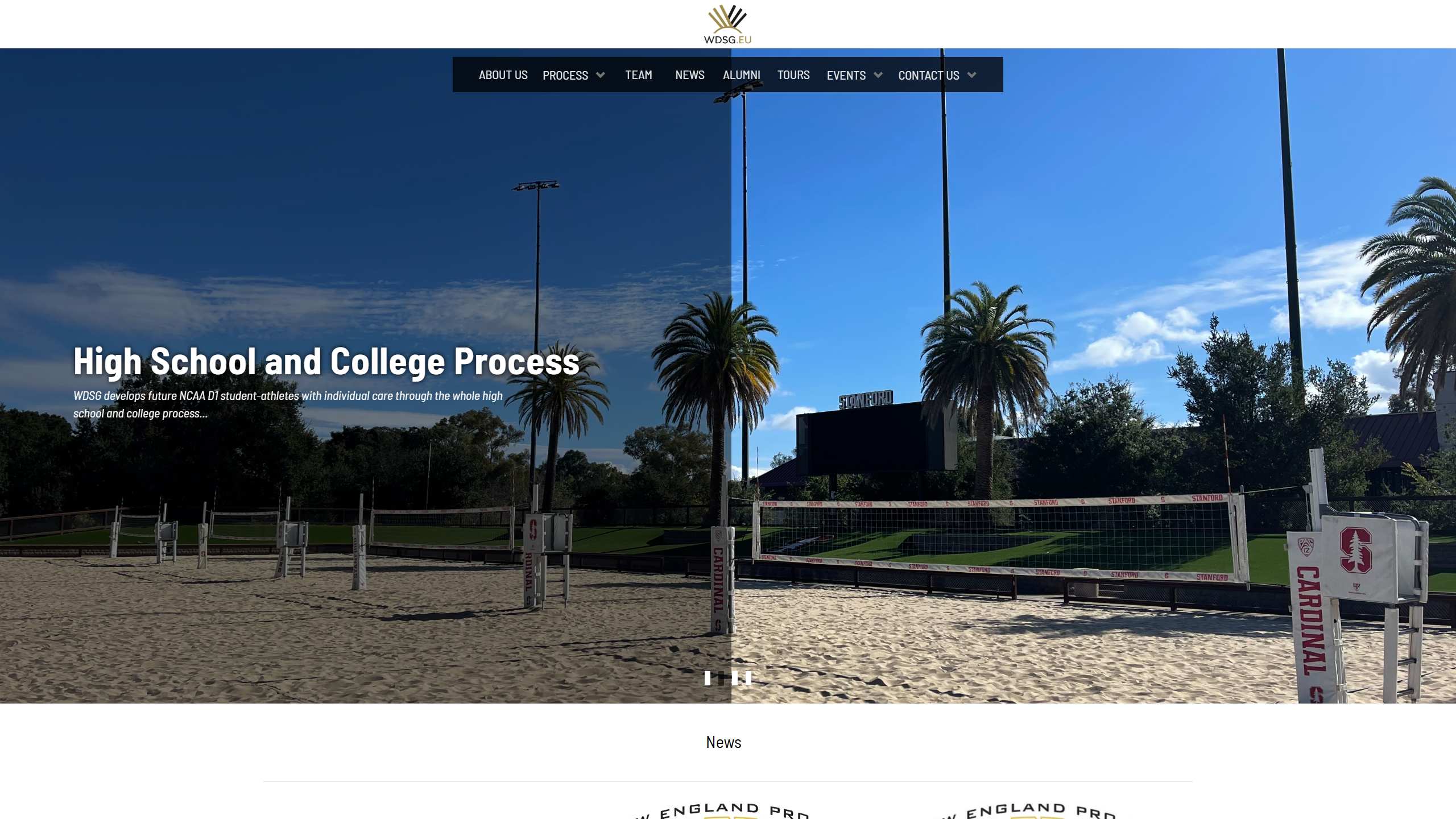 Site de World Development Sports Group – écran