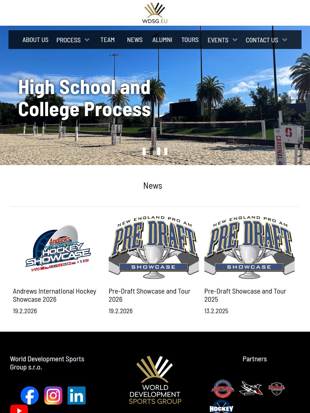 Site de World Development Sports Group – tablette